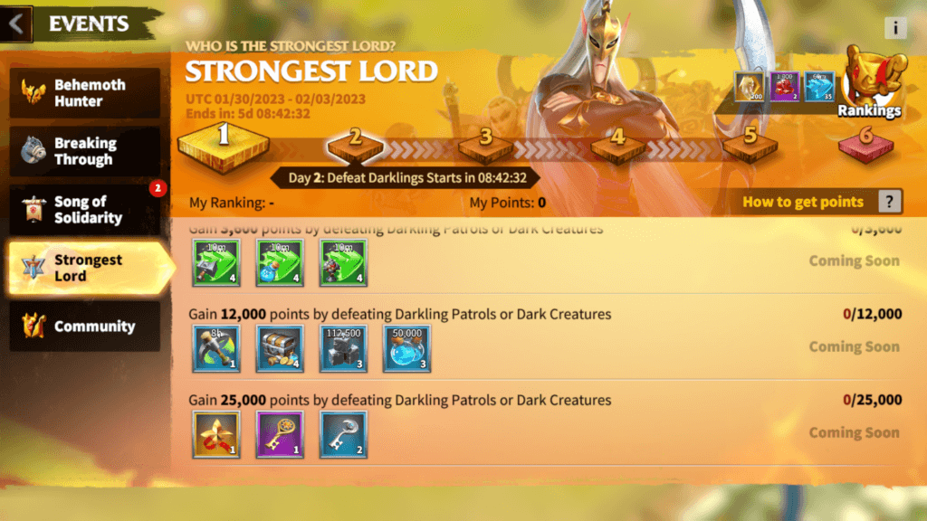 Strongest Lord Event Call of Dragons