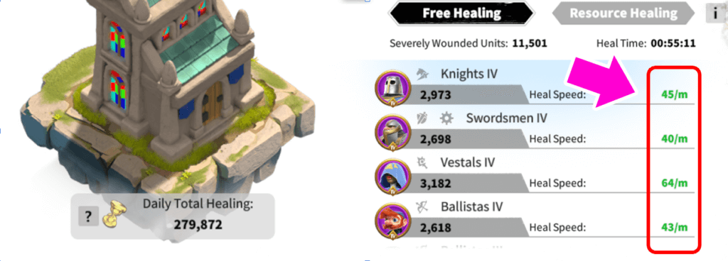 Call of Dragons healing