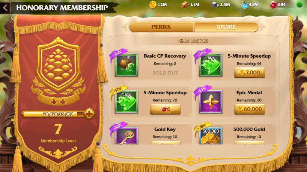 Upgrading Honorary VIP Membership 2