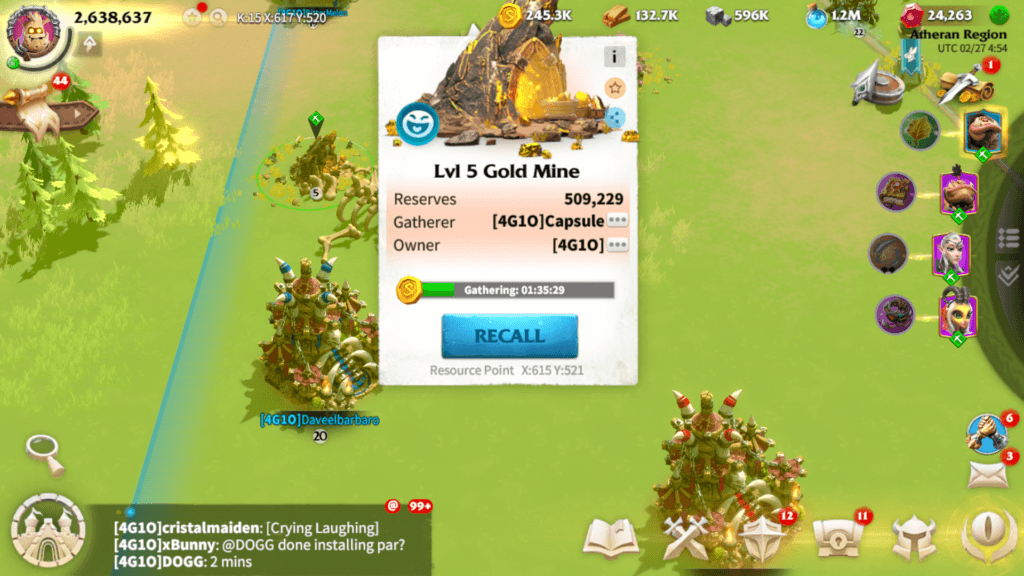 farming gold mine in Call of Dragons