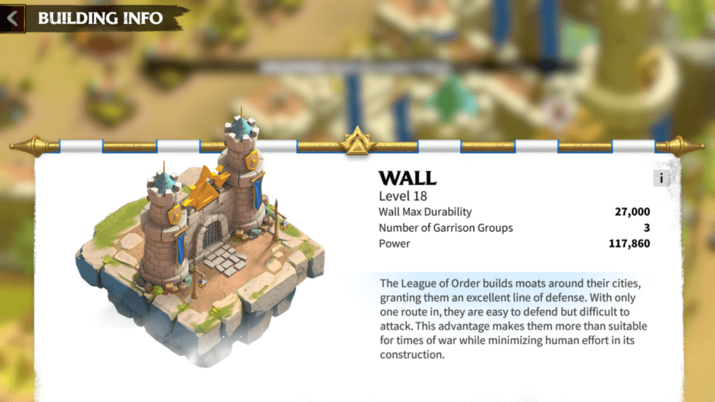 upgrade walls in Call of Dragons