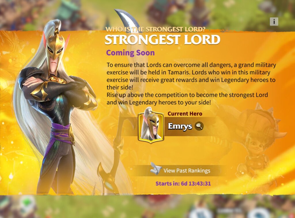 Strongest Lord event Call of Dragons