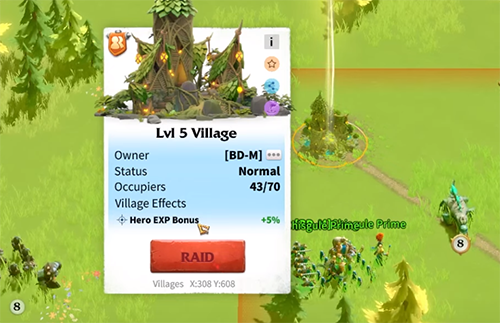 Call of Dragons village buff